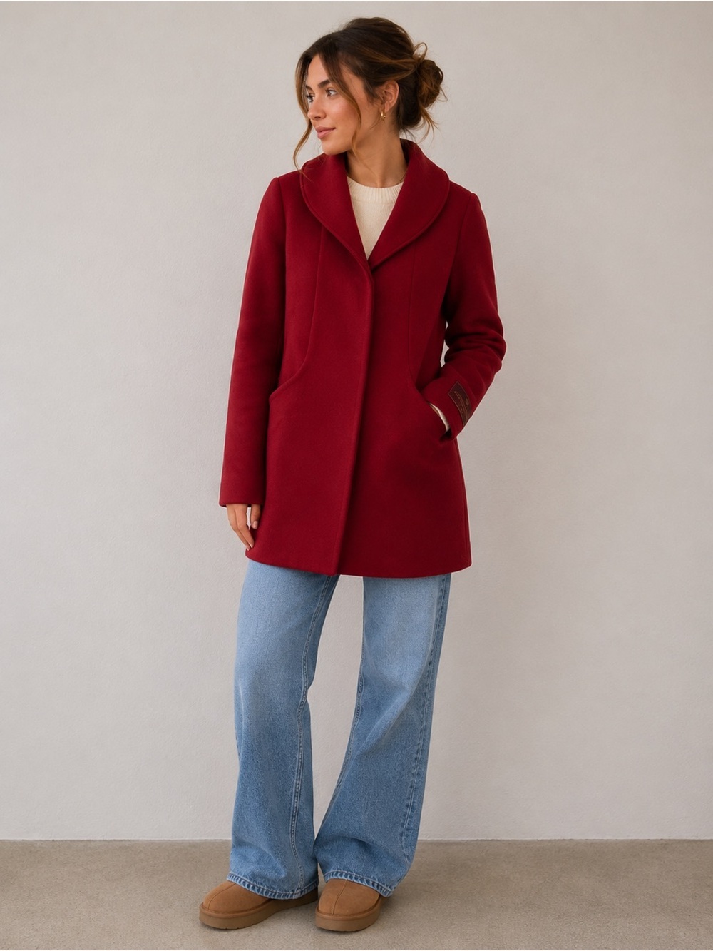 Aritzia Wilfred The Cocoon Coat - Red - Virgin Wool Cashmere - Size XS